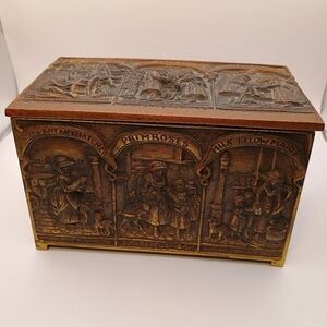 Antique Solid Brass (heavy)  Jewellery Box, "Cries of London" by Peerage